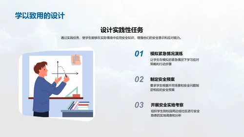 安全教育的校园实践PPT模板