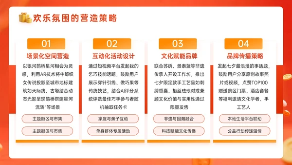橙红色3D关于欢闹七夕优惠嘉年华PPT模板