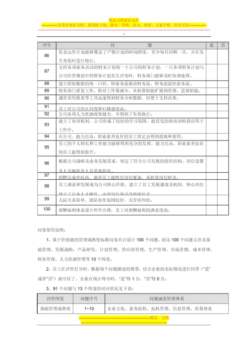 基于价值链的管理成熟度标准问卷.docx