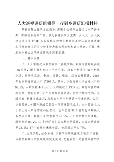 人大巡视调研组领导一行到乡调研汇报材料.docx