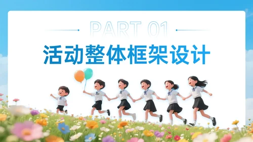 蓝色3D新学期新起点班会PPT模板