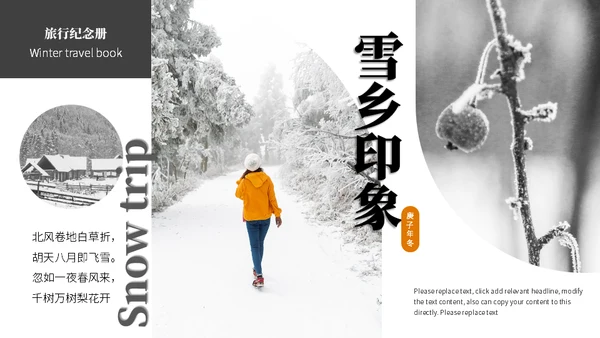 雪乡印象大雪冬天通用PPT模板