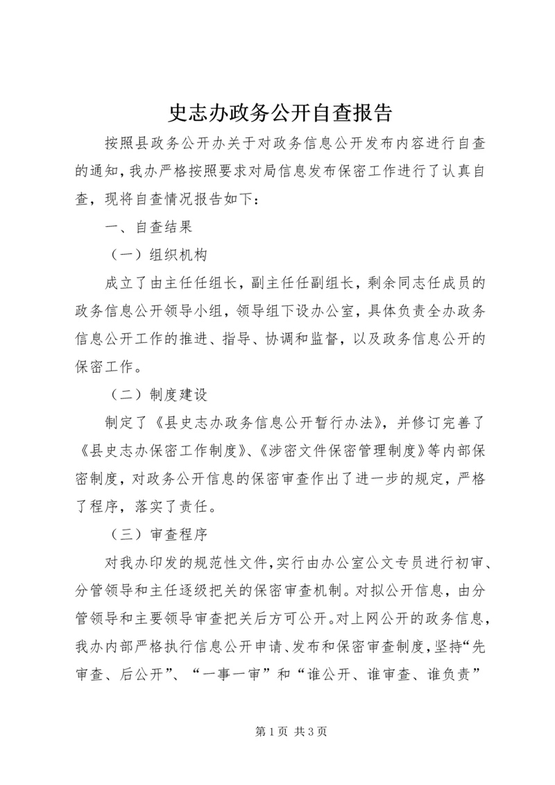 史志办政务公开自查报告.docx