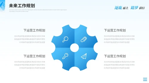 蓝色简约运营述职报告工作汇报工作总结ppt模板