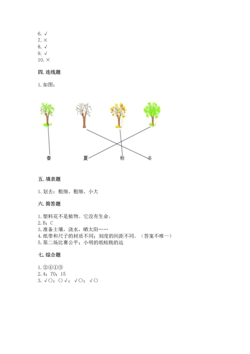 教科版一年级上册科学期末测试卷及参考答案【夺分金卷】.docx