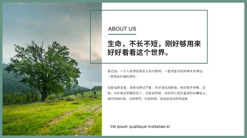 清新简约风山水旅游介绍旅游风景宣传景点介绍ppt模板