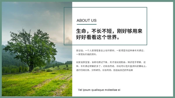 清新简约风山水旅游介绍旅游风景宣传景点介绍ppt模板
