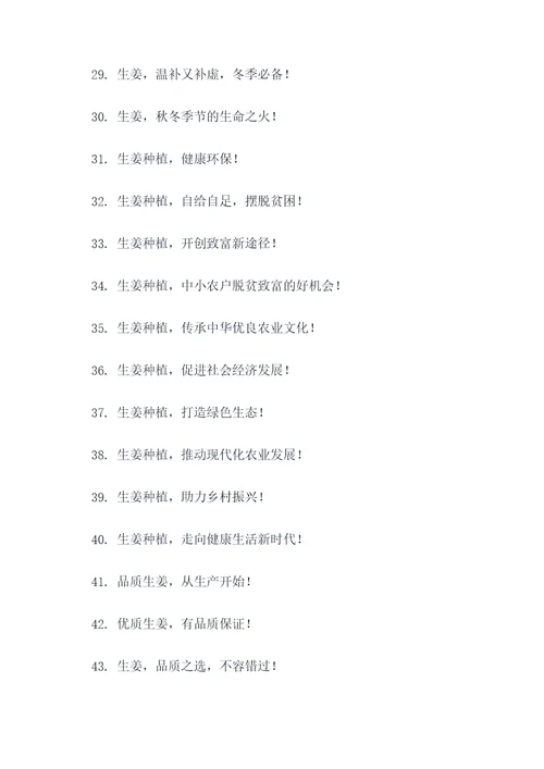 生姜培育宣传标语大全