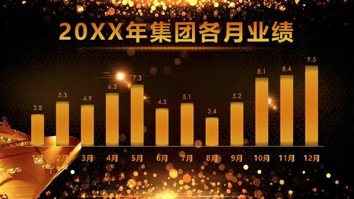 绚丽金色年会庆典颁奖典礼动态通用PPT模板