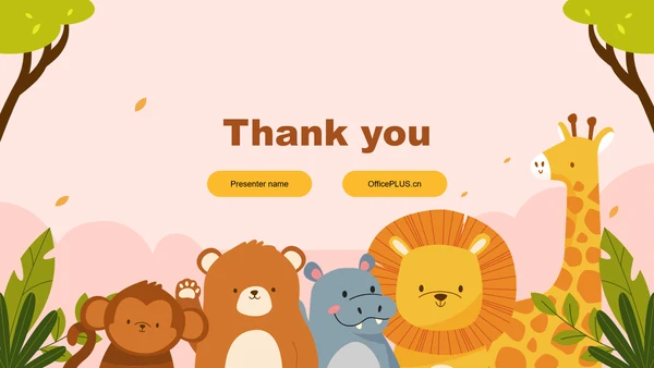 彩色卡通插画动物主题班会PPT主题