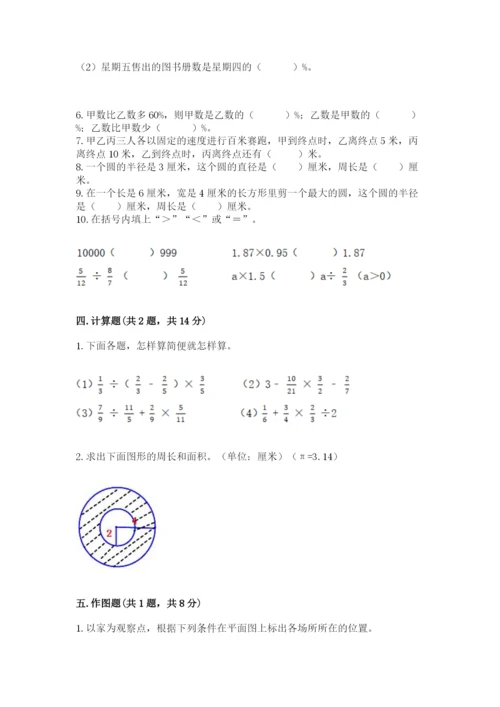 2022六年级上册数学期末测试卷附答案（培优）.docx