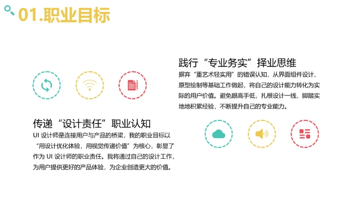 彩色简约视觉传达与设计专业大学生职业生涯规划发展展示PPT