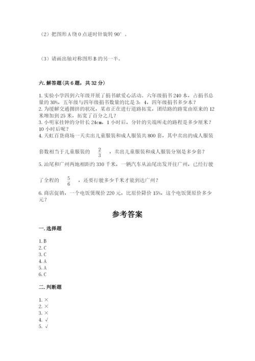 人教版小学六年级上册数学期末测试卷【考点精练】.docx