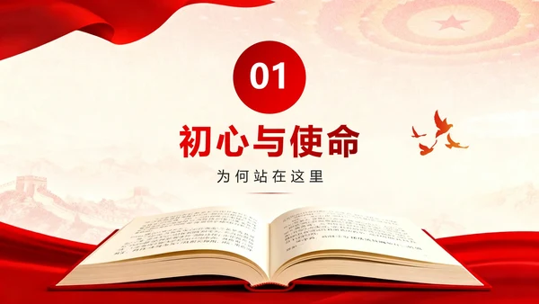 红色党政中国风共青团竞选团支书PPT模板