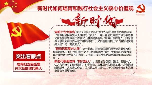 新时代培育社会主义核心价值观PPT模板