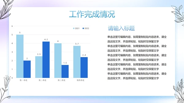 彩色花卉流体季度工作总结PPT模板