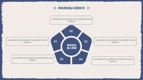 古典雅致蓝花女性述职报告通用PPT模板