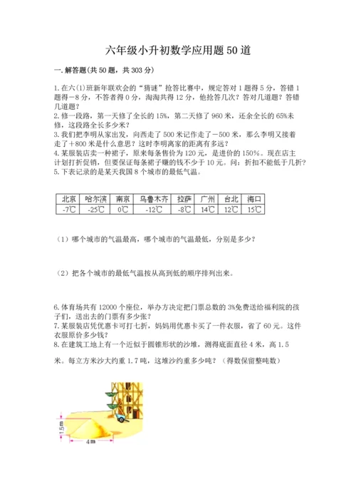 六年级小升初数学应用题50道精品（全国通用）.docx