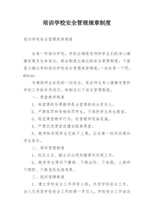 培训学校安全管理规章制度.docx