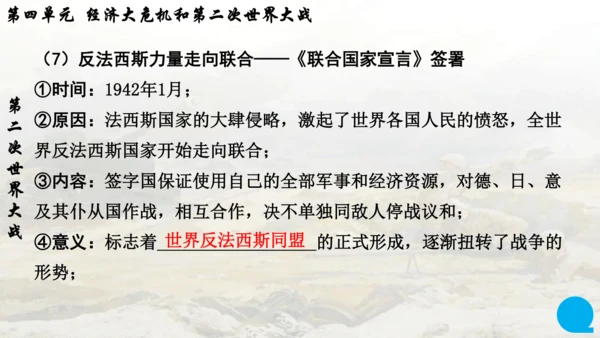 第四单元复习 经济大危机和第二次世界大战 课件