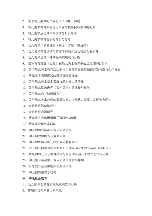 教育学院学前教育专业毕业论文选题指南