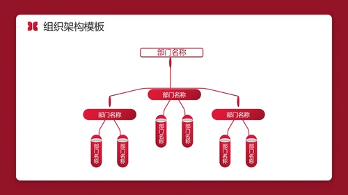 红色实景简约商务公司企业组织架构图PPT模板