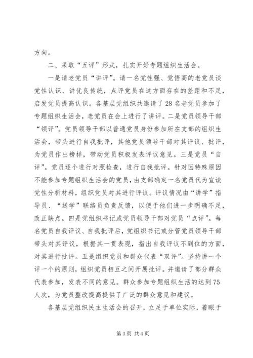 镇专题组织生活会小结.docx