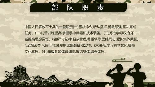 迷彩风八一特种兵部队工作总结动态PPT模板