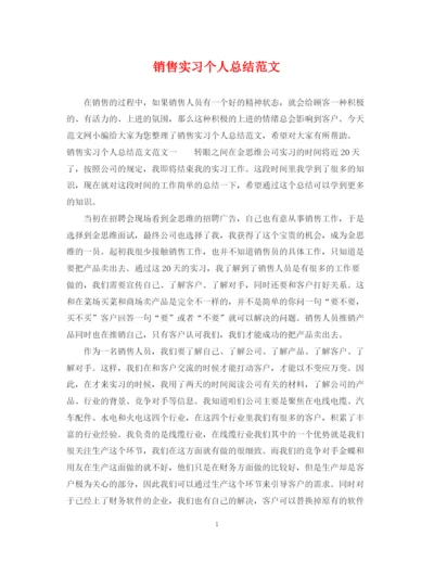 精编之销售实习个人总结范文.docx