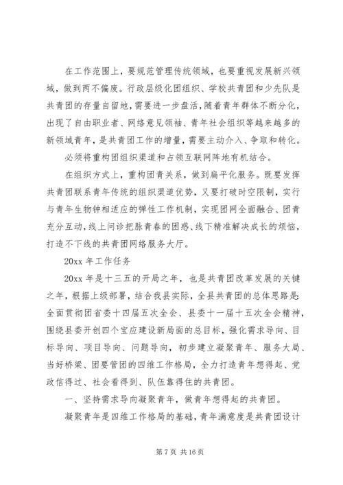 县共青团工作领导讲话(2).docx