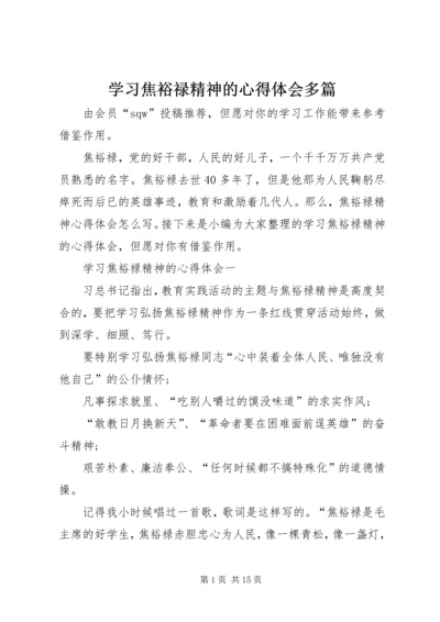 学习焦裕禄精神的心得体会多篇.docx