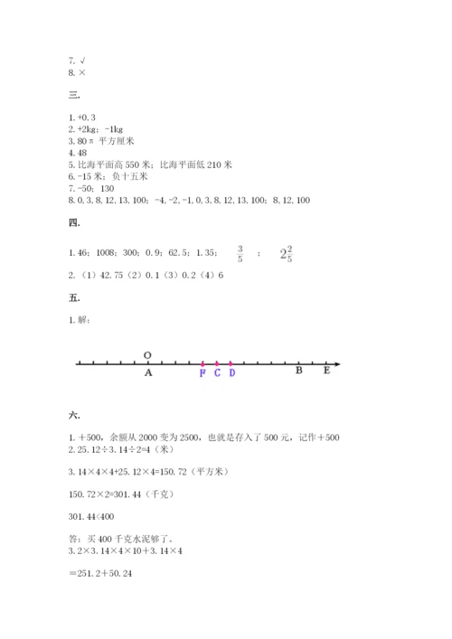 青岛版小升初数学模拟试卷带答案（培优b卷）.docx