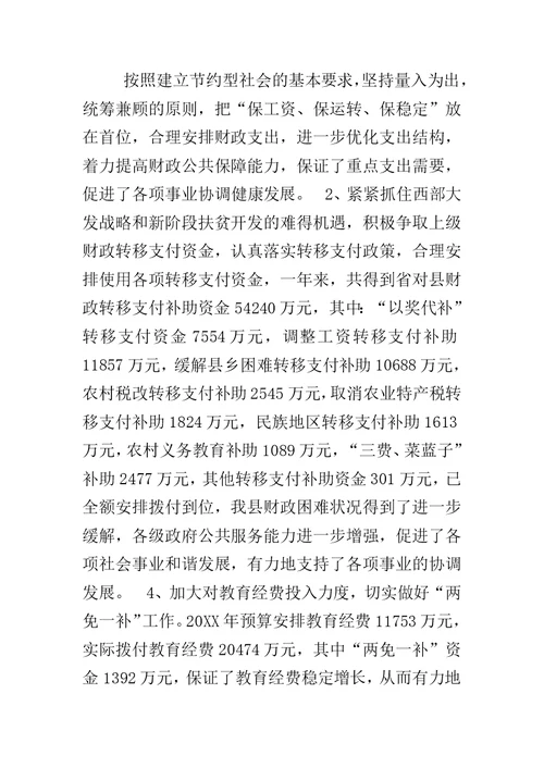 20XX年财政工作报告