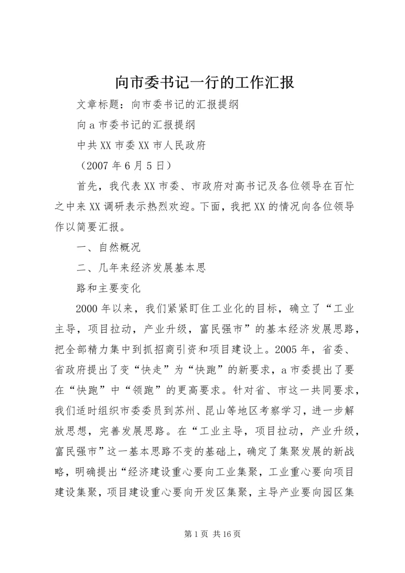 向市委书记一行的工作汇报 (3).docx