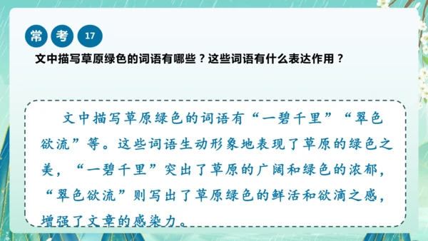 统编版2024-2025学年六年级上册课内阅读常考题系列《草原》（课件）-