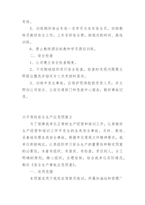 兴平驾校安全生产应急预案.docx