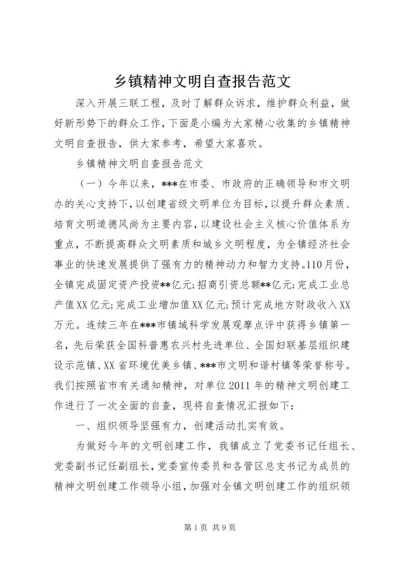 乡镇精神文明自查报告范文.docx