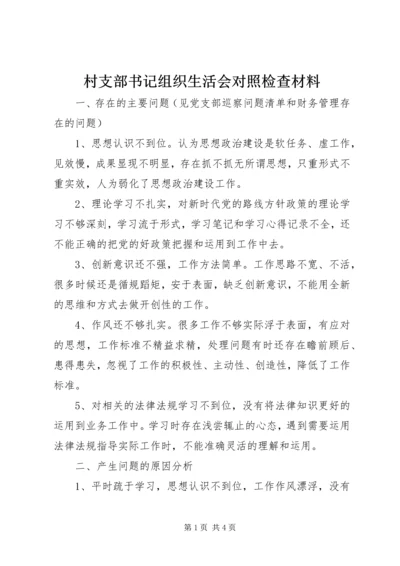 村支部书记组织生活会对照检查材料.docx