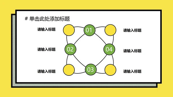 黄绿孟菲斯粗线条几何PPT模板