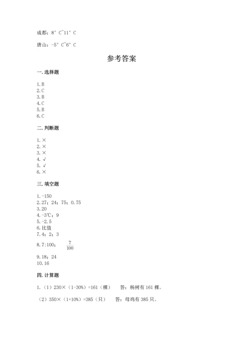 人教版六年级下册数学期末测试卷（典型题）.docx