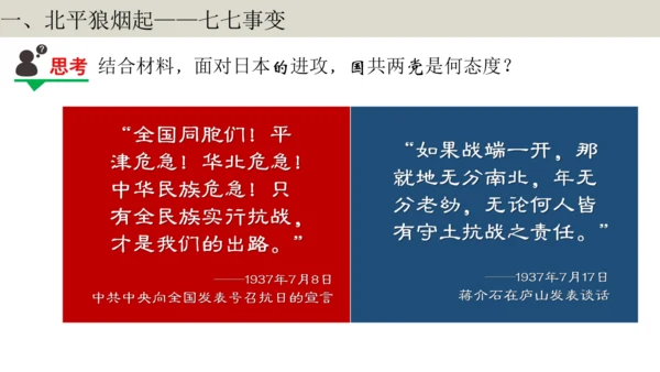 第19课 七七事变与全民族抗战 大单元教学课件