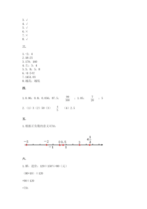 苏教版数学小升初模拟试卷【巩固】.docx