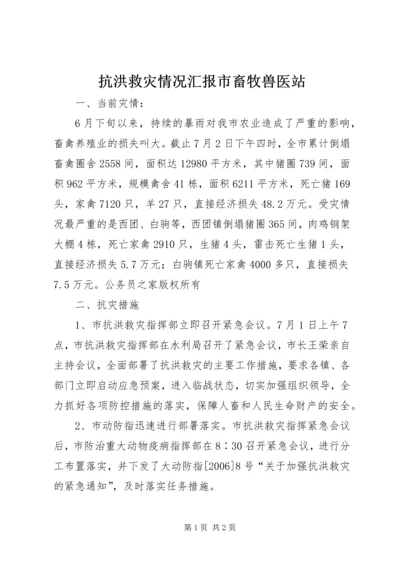 抗洪救灾情况汇报市畜牧兽医站.docx