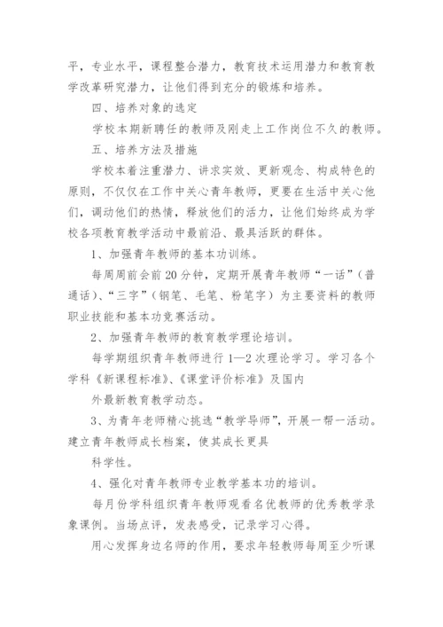 培养指导青年教师工作计划.docx