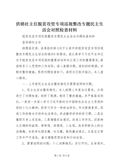 供销社主任脱贫攻坚专项巡视整改专题民主生活会对照检查材料.docx