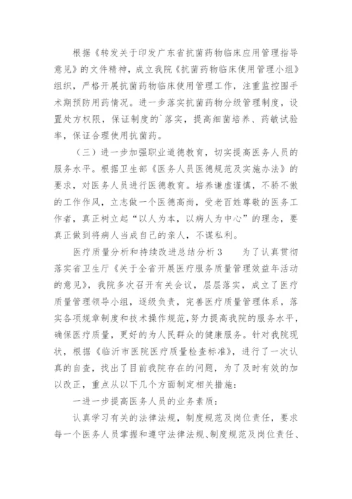 医疗质量分析和持续改进总结分析.docx