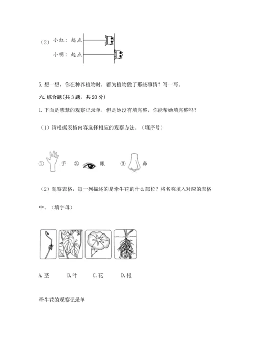 教科版一年级上册科学期末测试卷参考答案.docx