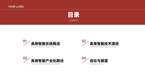 红白色简约风文献汇报PPT模板
