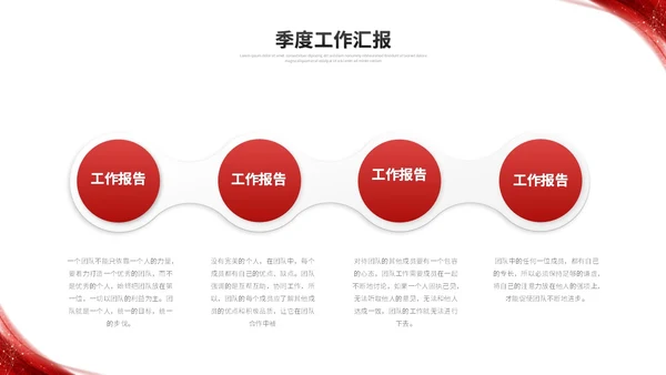 红色简约微粒体季度工作总结述职报告工作汇报ppt模板