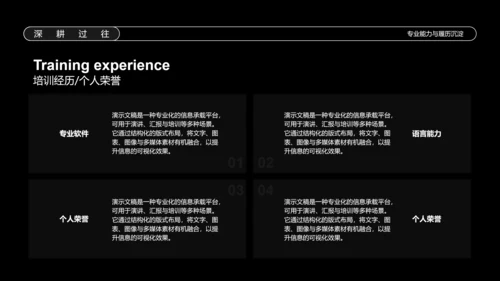 黑色简约商务弥散风岗位竞聘个人简历PPT模板